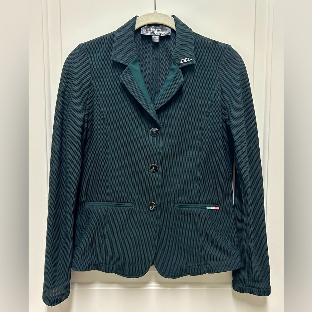 Green Alessandro Albanese kid equestrian show coat